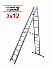 Лестница Алюмет 2×12, макс. длина — 5.62 м
